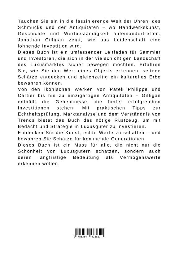 Rückseite: 9783384423627 | Werte bewahren, Werte schaffen: Investitionen in Uhren, Schmuck und...