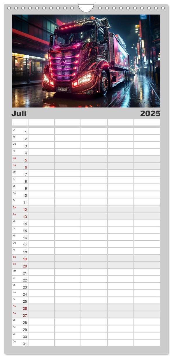 Bild: 9783457092958 | Familienplaner 2025 - Truck Fantasien mit 5 Spalten (Wandkalender,...