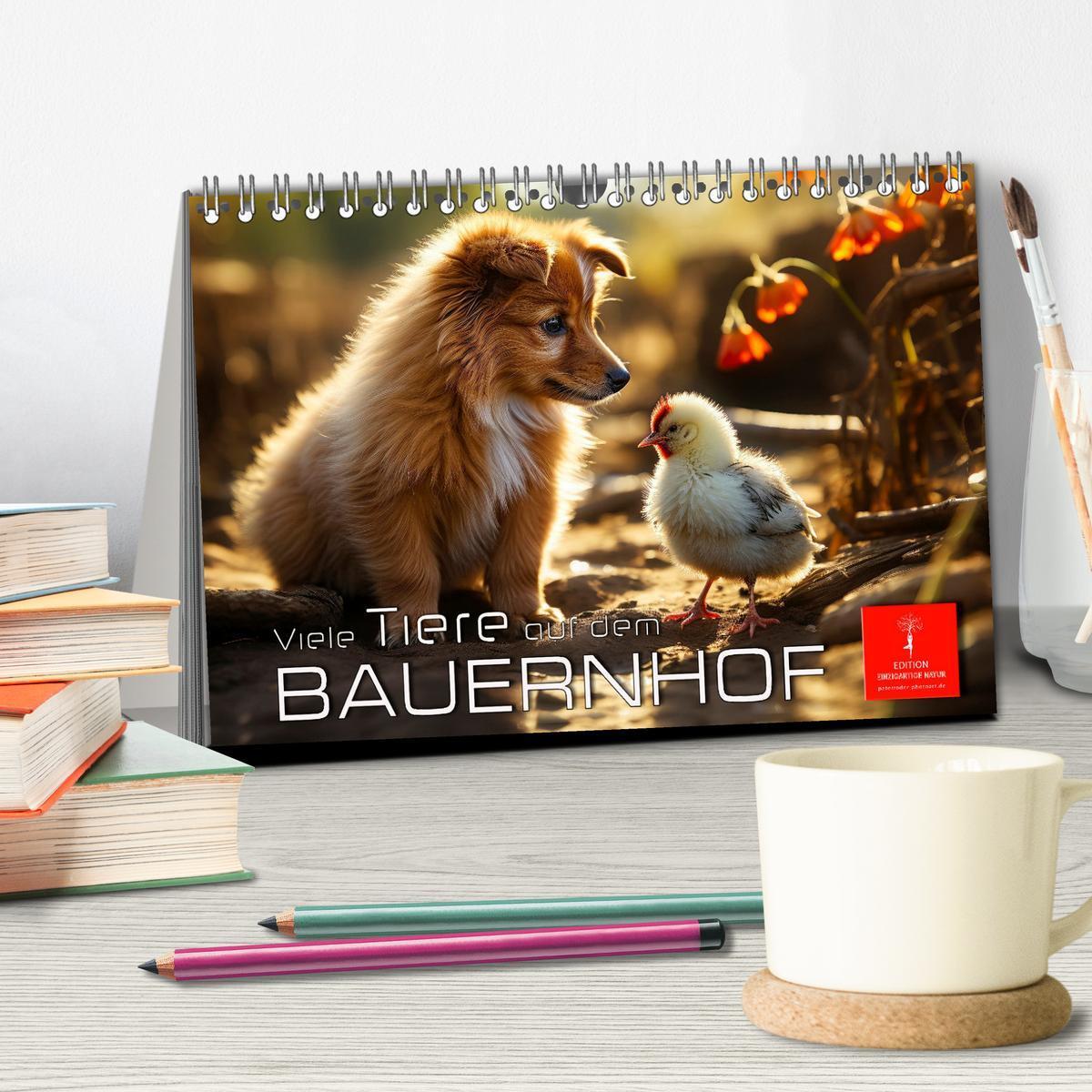 Bild: 9783383838132 | Viele Tiere auf dem Bauernhof (Tischkalender 2025 DIN A5 quer),...