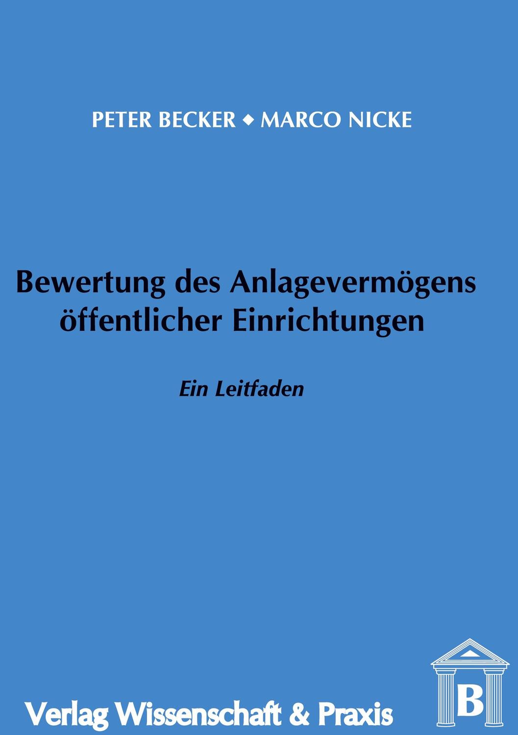 Cover: 9783896730749 | Bewertung des Anlagevermögens öffentlicher Einrichtungen. | Buch