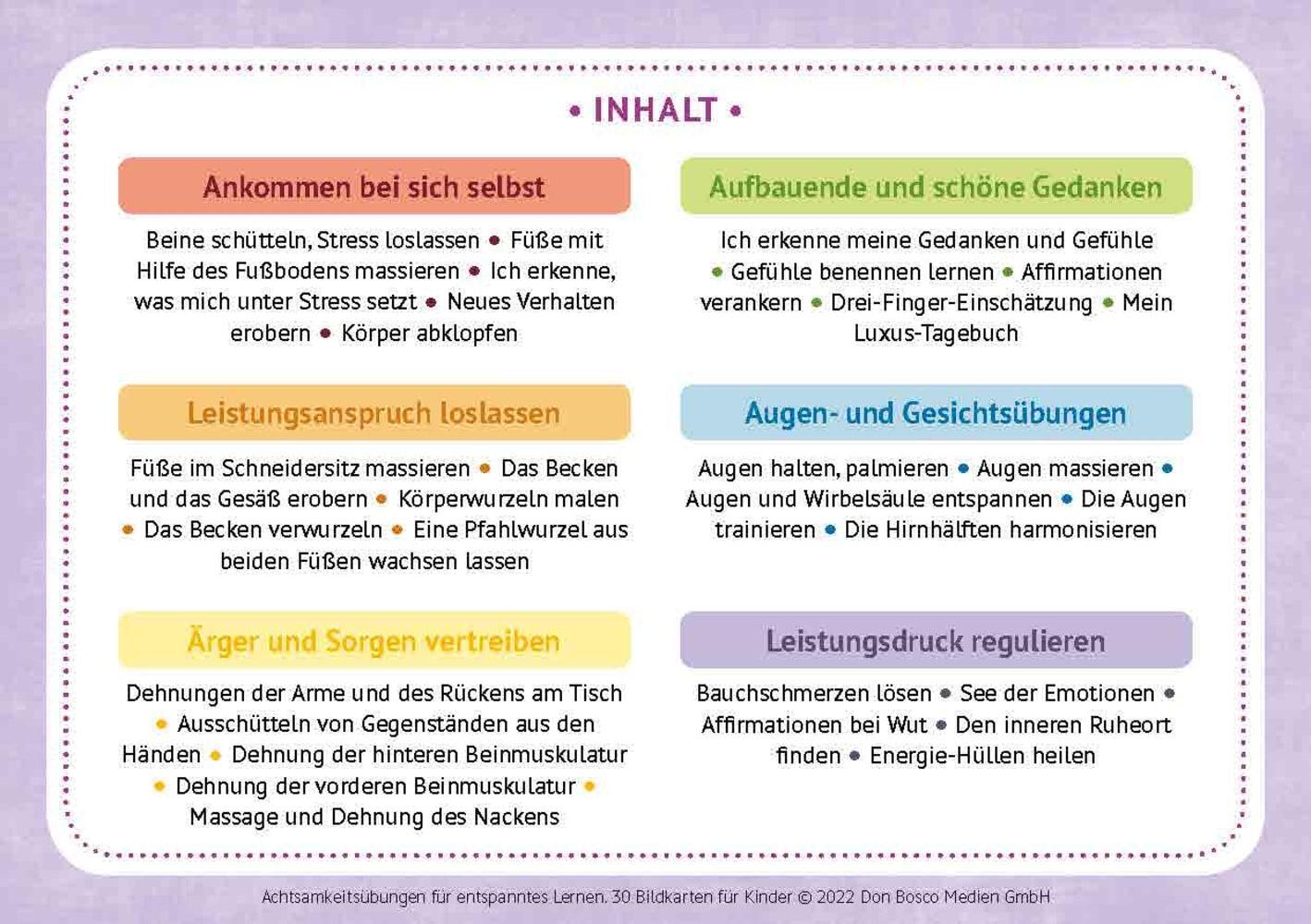 Bild: 4260694920121 | Achtsamkeitsübungen für entspanntes Lernen. 30 Bildkarten für Kinder