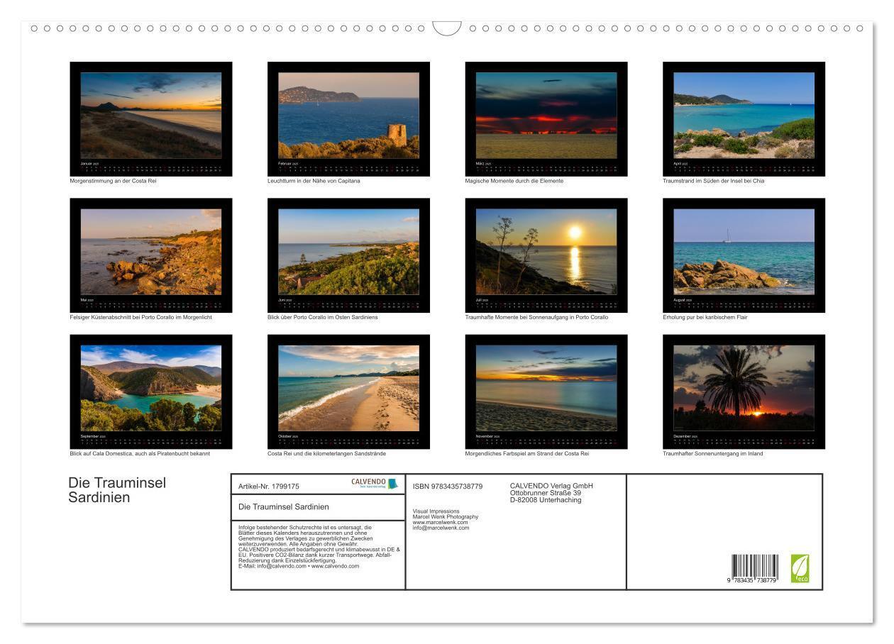 Bild: 9783435738779 | Die Trauminsel Sardinien (Wandkalender 2025 DIN A2 quer), CALVENDO...