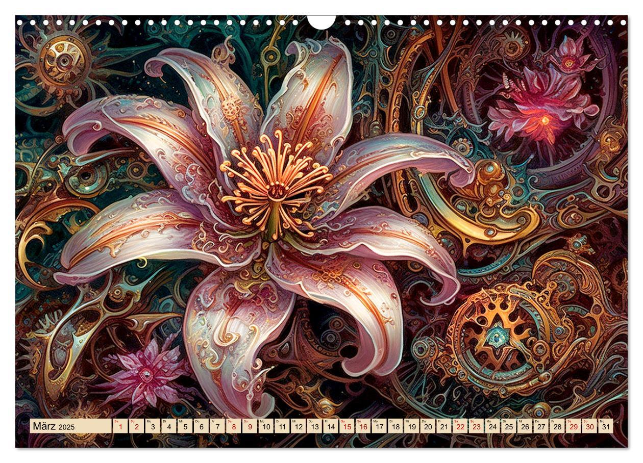 Bild: 9783383871528 | Floraler Steampunk (Wandkalender 2025 DIN A3 quer), CALVENDO...