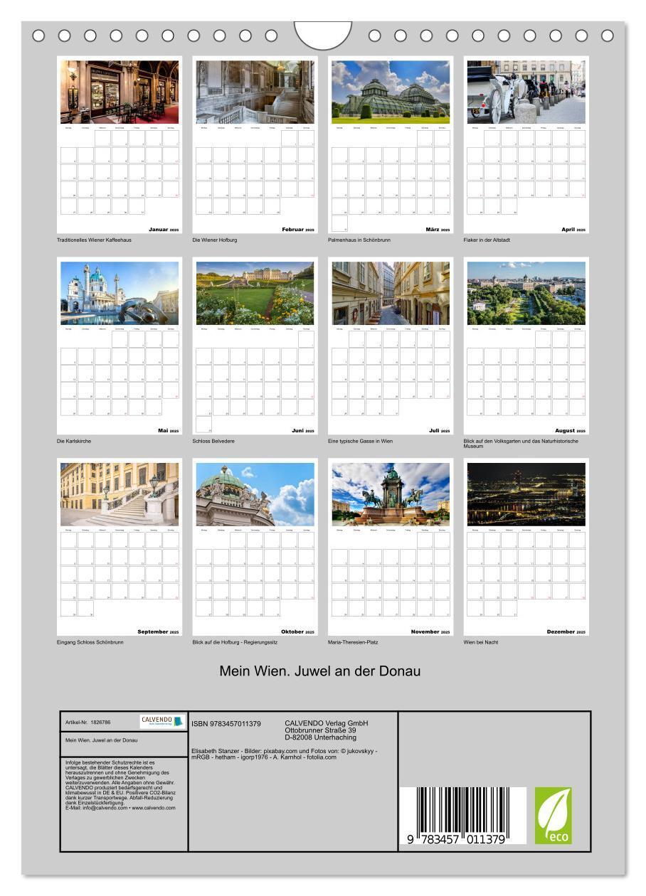 Bild: 9783457011379 | Mein Wien. Juwel an der Donau (Wandkalender 2025 DIN A4 hoch),...