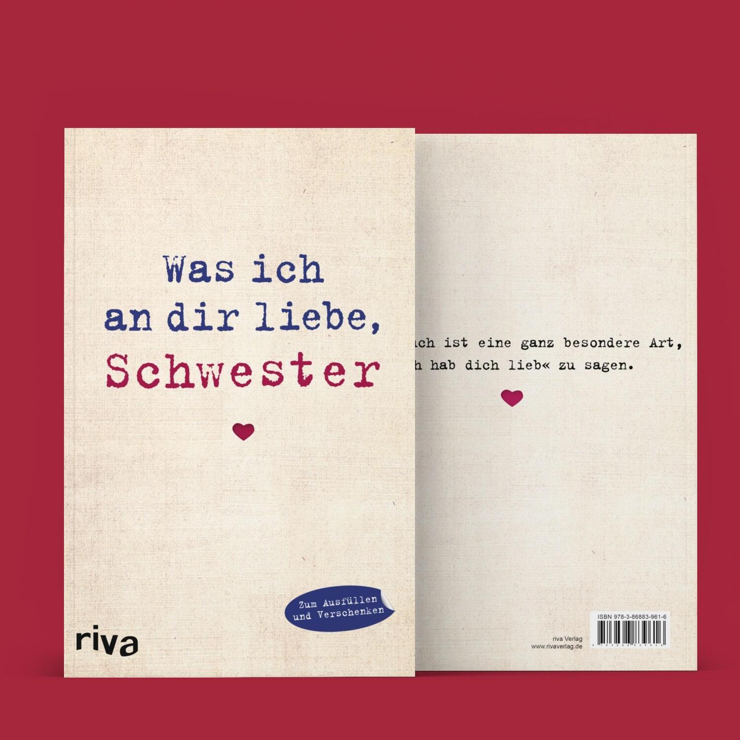 Bild: 9783868839616 | Was ich an dir liebe, Schwester | Alexandra Reinwarth | Buch | 96 S.