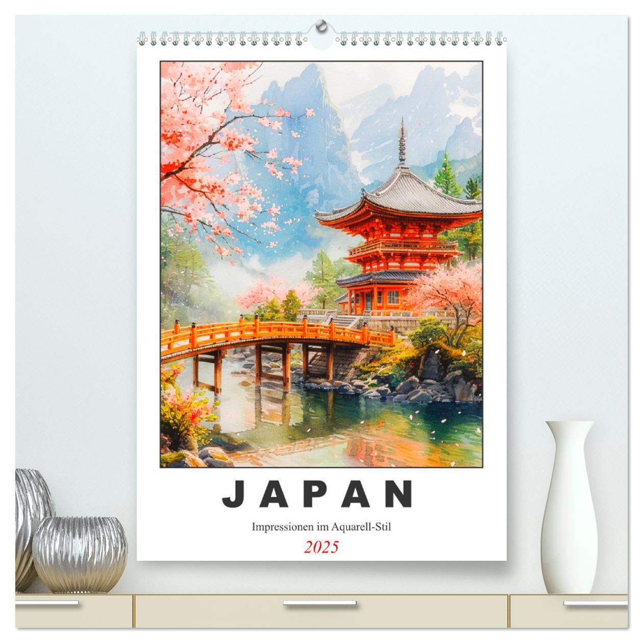 Cover: 9783383816222 | Japan. Impressionen im Aquarell-Stil (hochwertiger Premium...