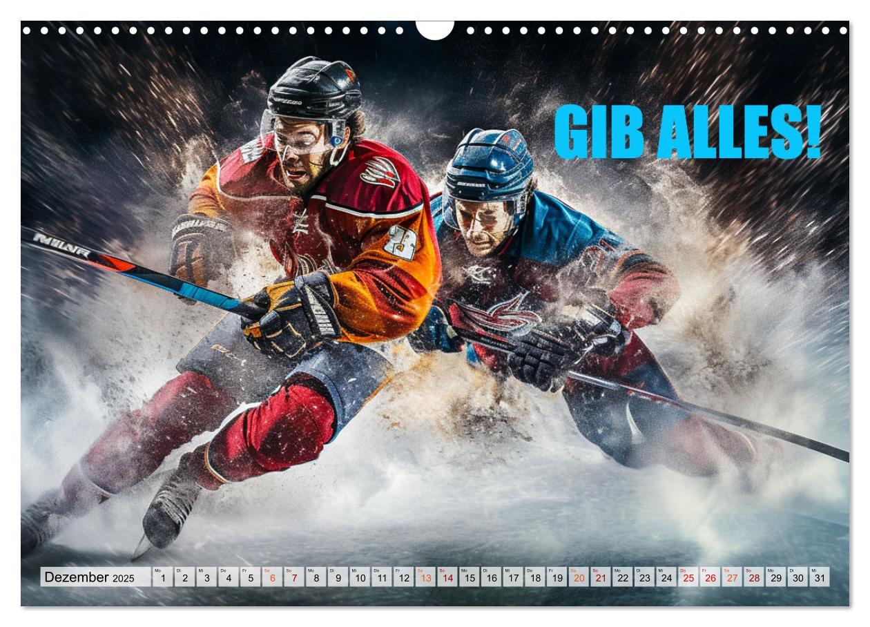 Bild: 9783383862304 | Eishockey und positive Gedanken (Wandkalender 2025 DIN A3 quer),...