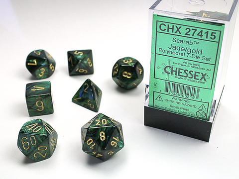 Cover: 850365002153 | Scarab® Polyhedral Jade/gold 7-Die Set | deutsch | Chessex