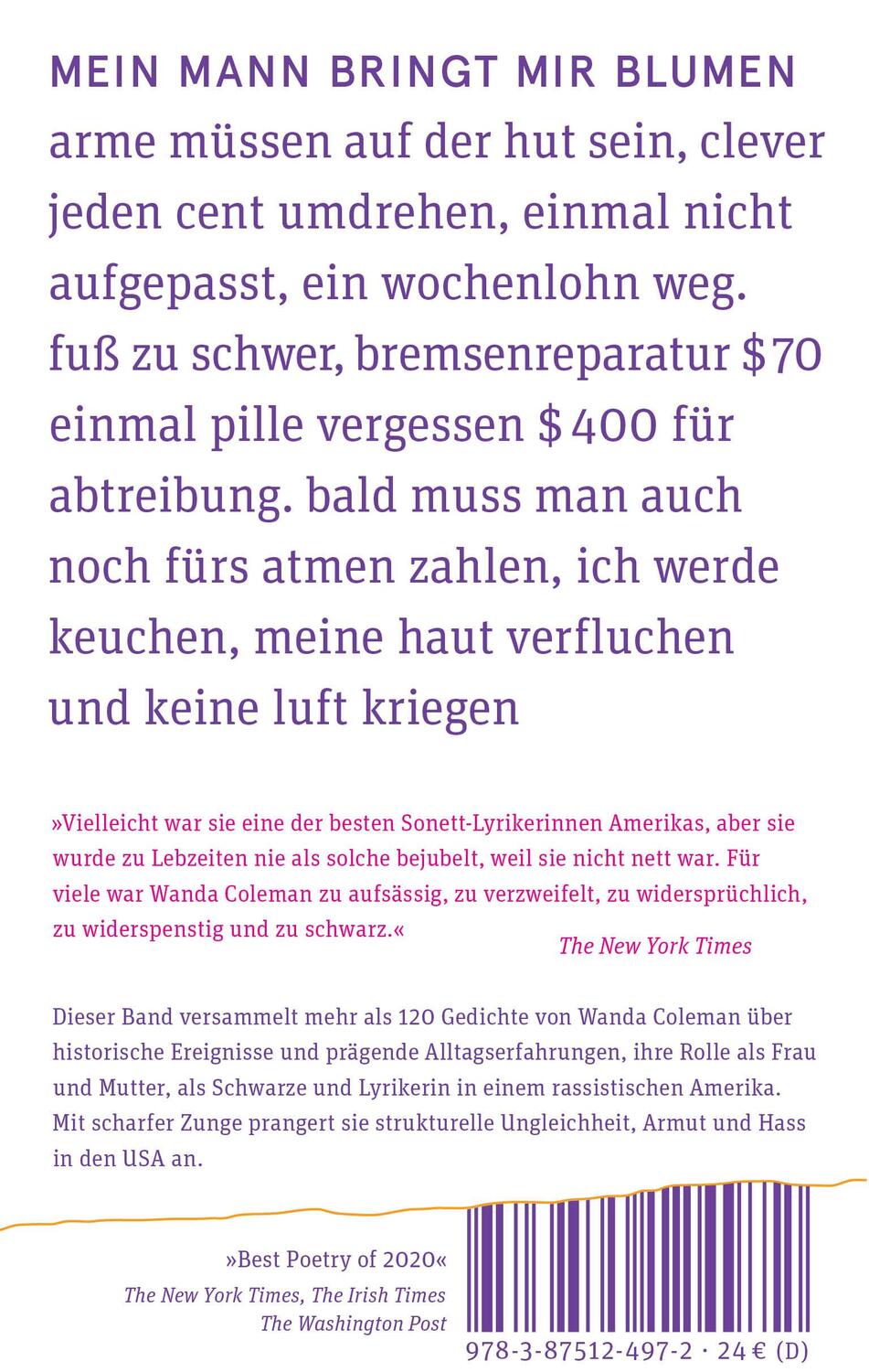 Rückseite: 9783875124972 | Strände. Warum sie mich kaltlassen | Wanda Coleman | Buch | Deutsch