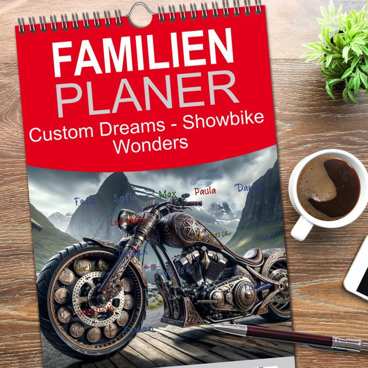 Bild: 9783457188675 | Familienplaner 2025 - Custom Dreams - Showbike Wonders mit 5...