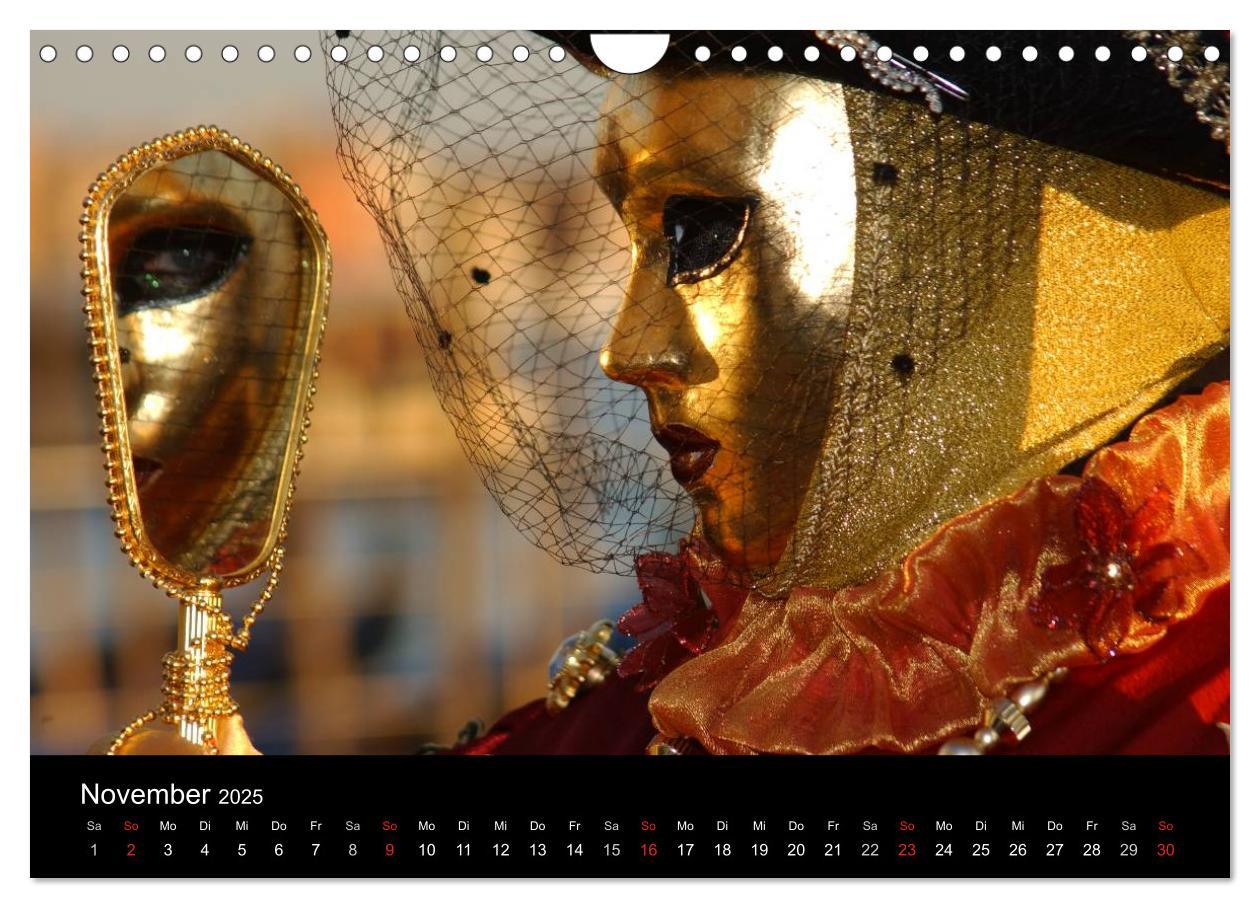 Bild: 9783435706921 | Maskenzauber in Venedig 2025 (Wandkalender 2025 DIN A4 quer),...