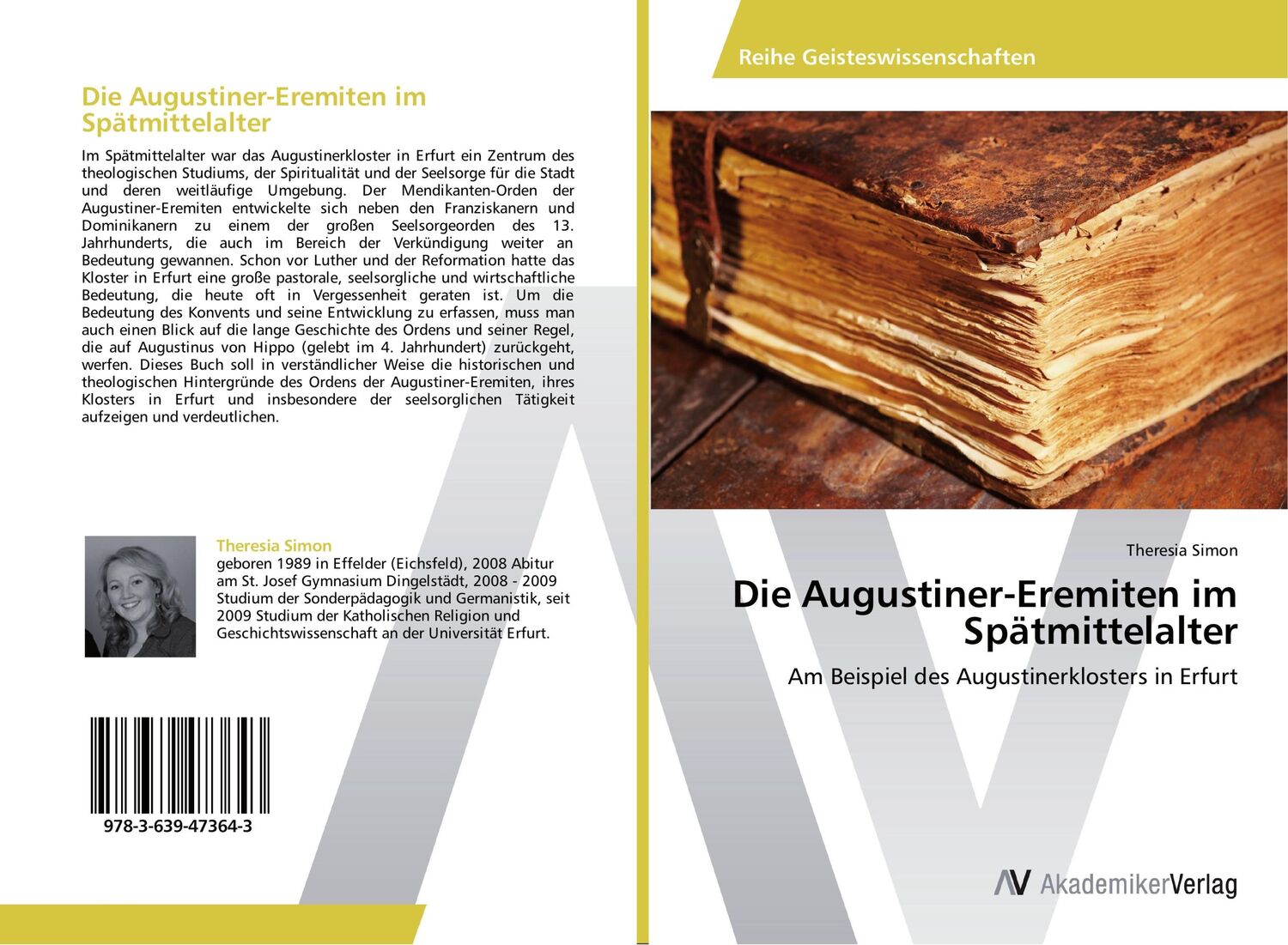 Cover: 9783639473643 | Die Augustiner-Eremiten im Spätmittelalter | Theresia Simon | Buch