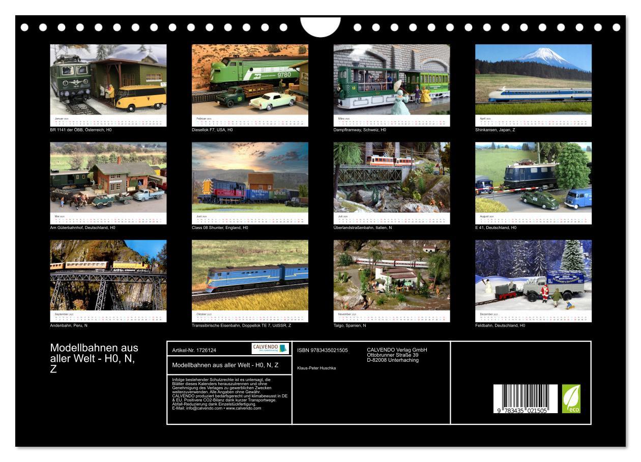 Bild: 9783435021505 | Modellbahnen aus aller Welt - H0, N, Z (Wandkalender 2025 DIN A4...