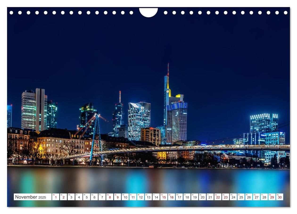 Bild: 9783383843655 | Frankfurt am Main - at night (Wandkalender 2025 DIN A4 quer),...