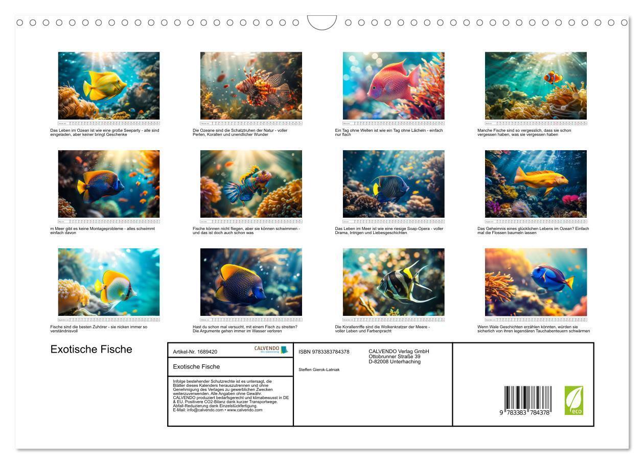 Bild: 9783383784378 | Exotische Fische (Wandkalender 2025 DIN A3 quer), CALVENDO...