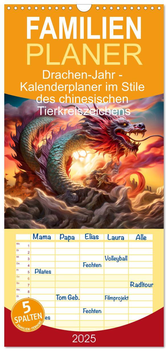 Cover: 9783457133767 | Familienplaner 2025 - Drachen-Jahr - Kalenderplaner im Stile des...