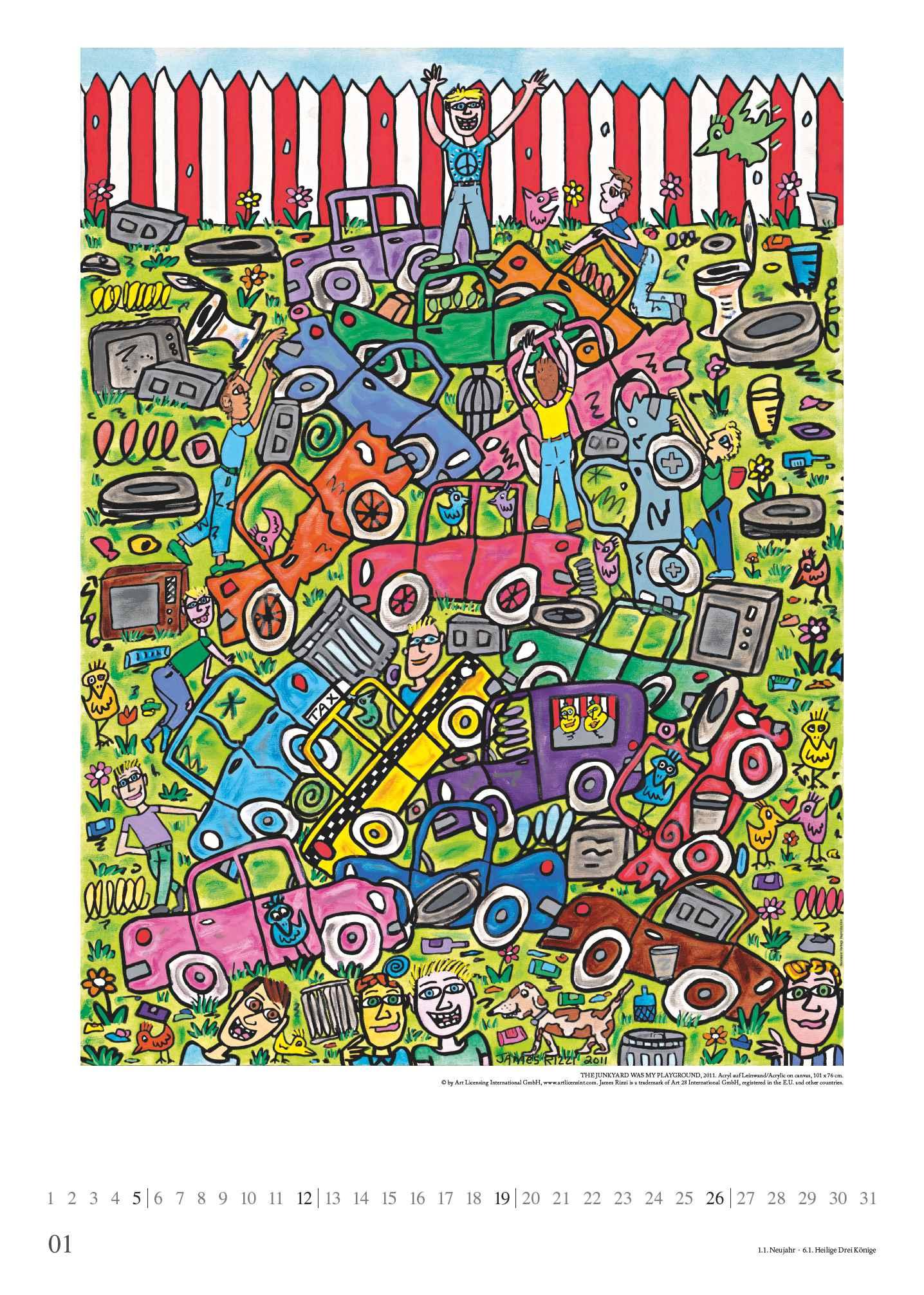 Bild: 4250809653242 | DUMONT - James Rizzi 2025 Posterkalender, 50x70cm, Kunstkalender...