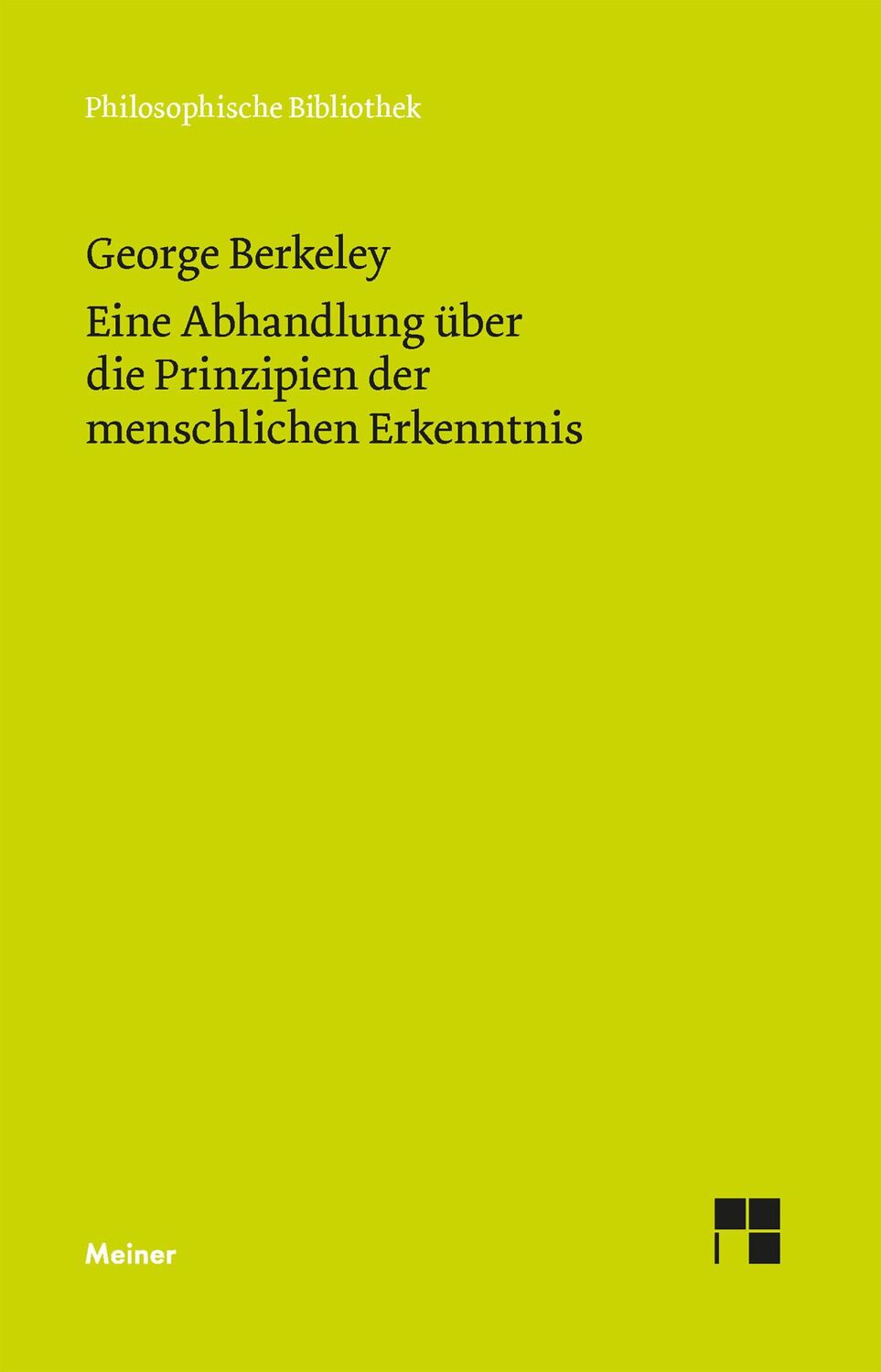 Cover: 9783787316380 | Eine Abhandlung über die Prinzipien der menschlichen Erkenntnis | Buch