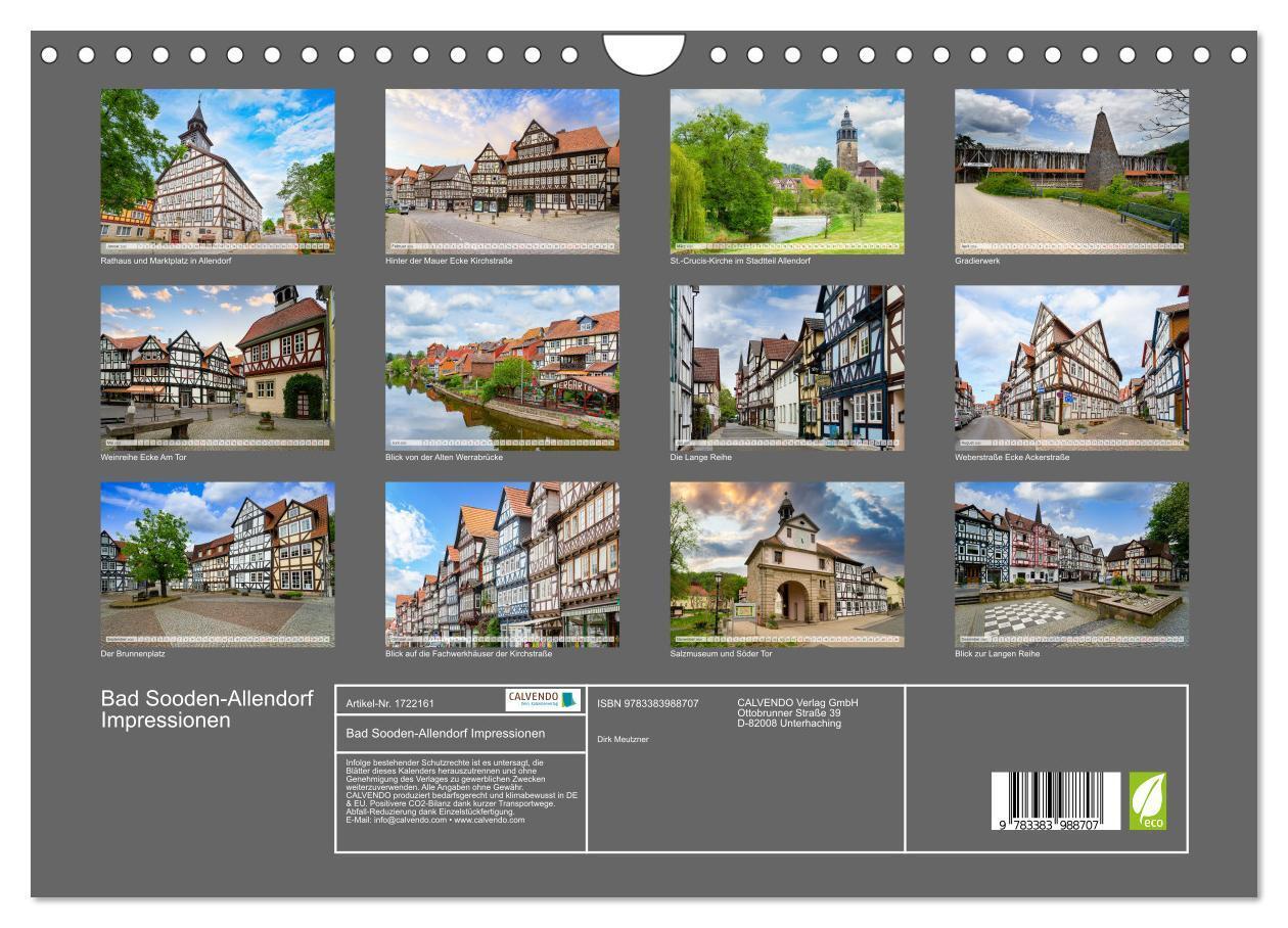 Bild: 9783383988707 | Bad Sooden-Allendorf Impressionen (Wandkalender 2025 DIN A4 quer),...