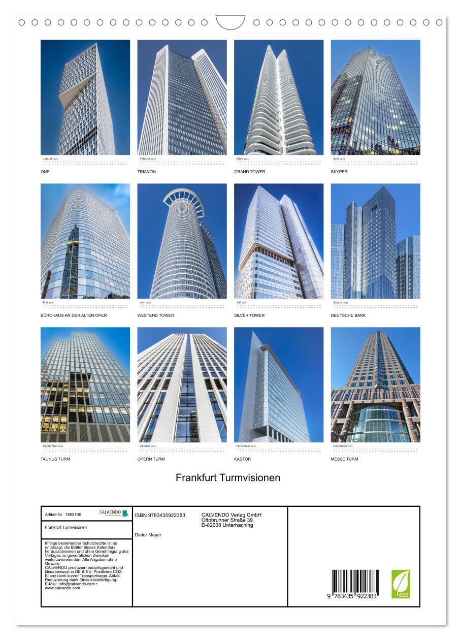 Bild: 9783435922383 | Frankfurt Turmvisionen (Wandkalender 2025 DIN A3 hoch), CALVENDO...