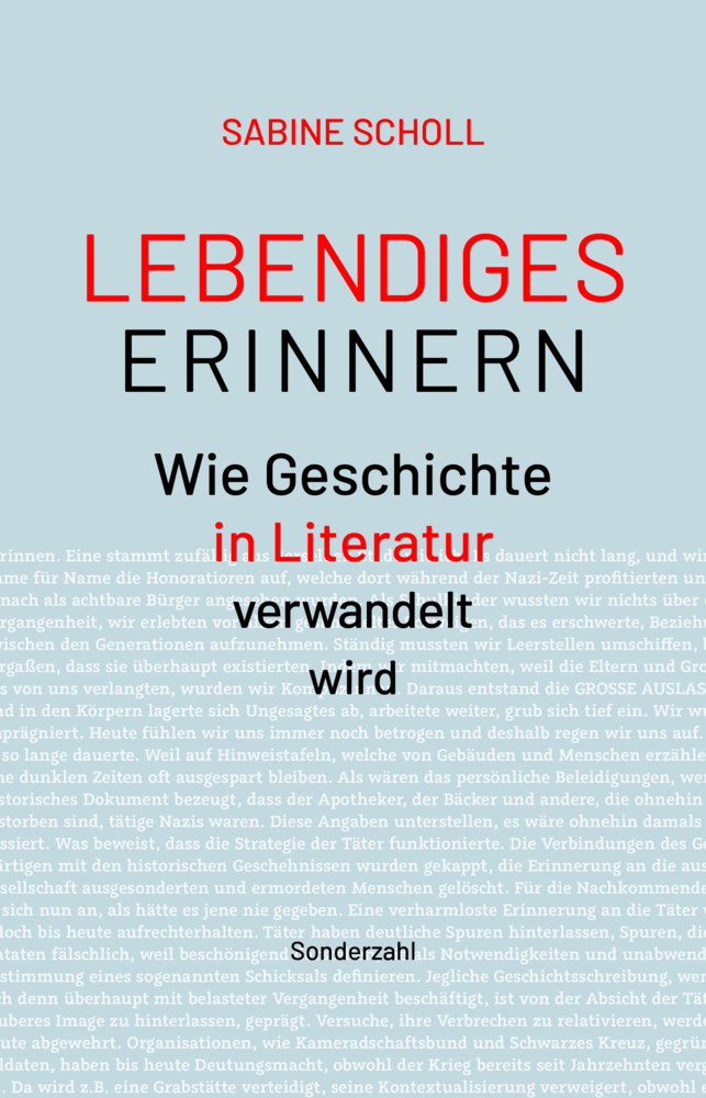 Cover: 9783854495901 | Lebendiges Erinnern | Wie Geschichte in Literatur verwandelt wird