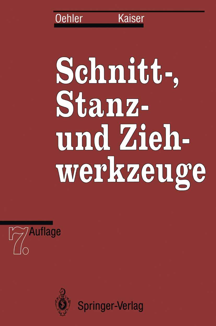 Cover: 9783642974991 | Schnitt-, Stanz- und Ziehwerkzeuge | Fritz Kaiser (u. a.) | Buch | XII