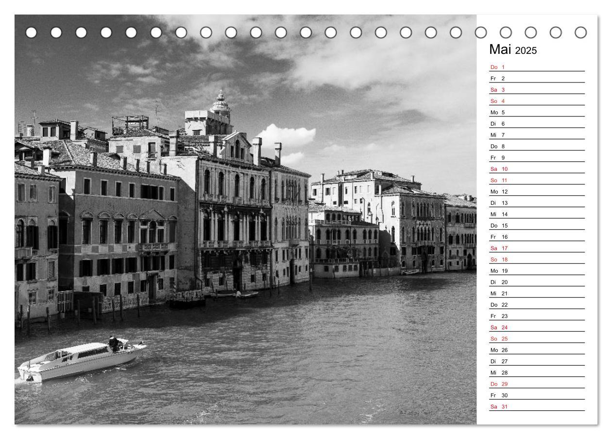 Bild: 9783435531622 | Venedig schwarz-weiß (Tischkalender 2025 DIN A5 quer), CALVENDO...