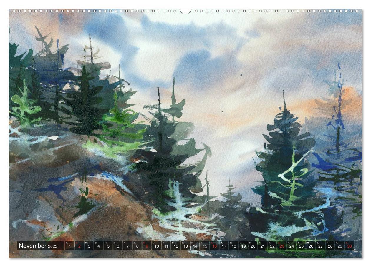 Bild: 9783435481552 | Landschaft in Aquarell (Wandkalender 2025 DIN A2 quer), CALVENDO...