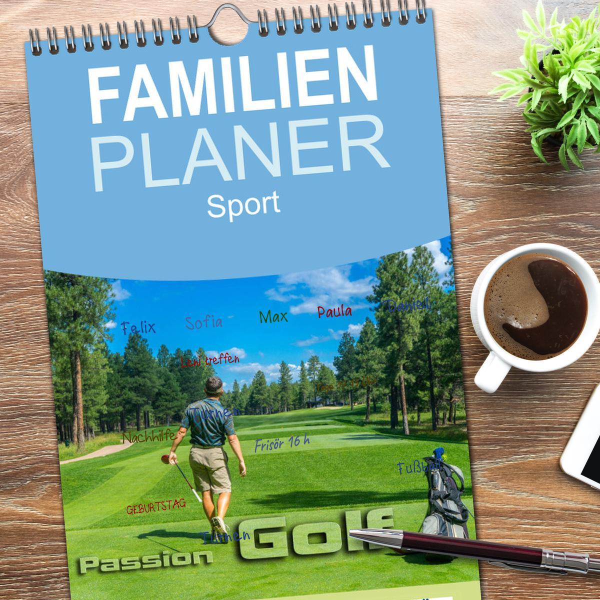 Bild: 9783457126097 | Familienplaner 2025 - Passion Golf mit 5 Spalten (Wandkalender, 21...