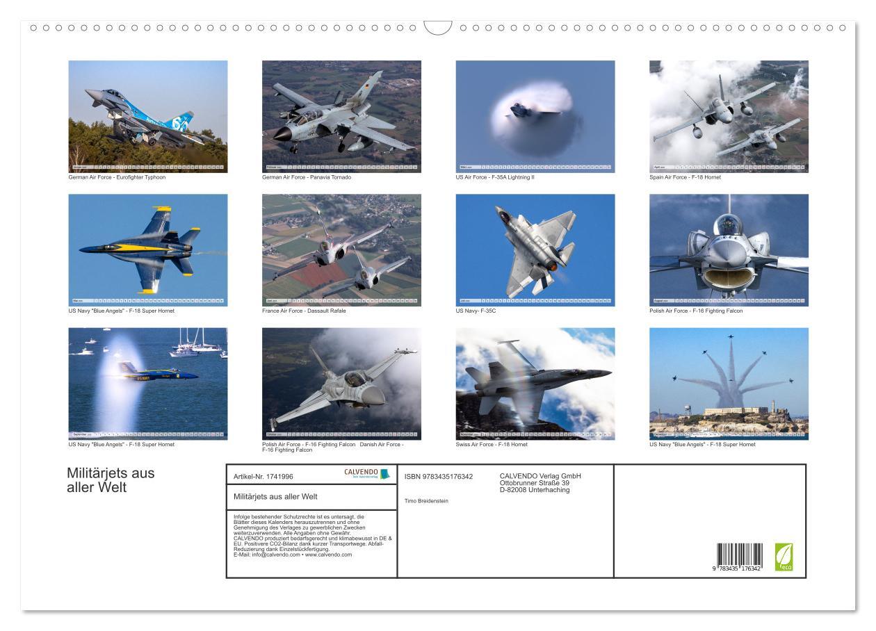 Bild: 9783435176342 | Militärjets aus aller Welt (Wandkalender 2025 DIN A2 quer),...