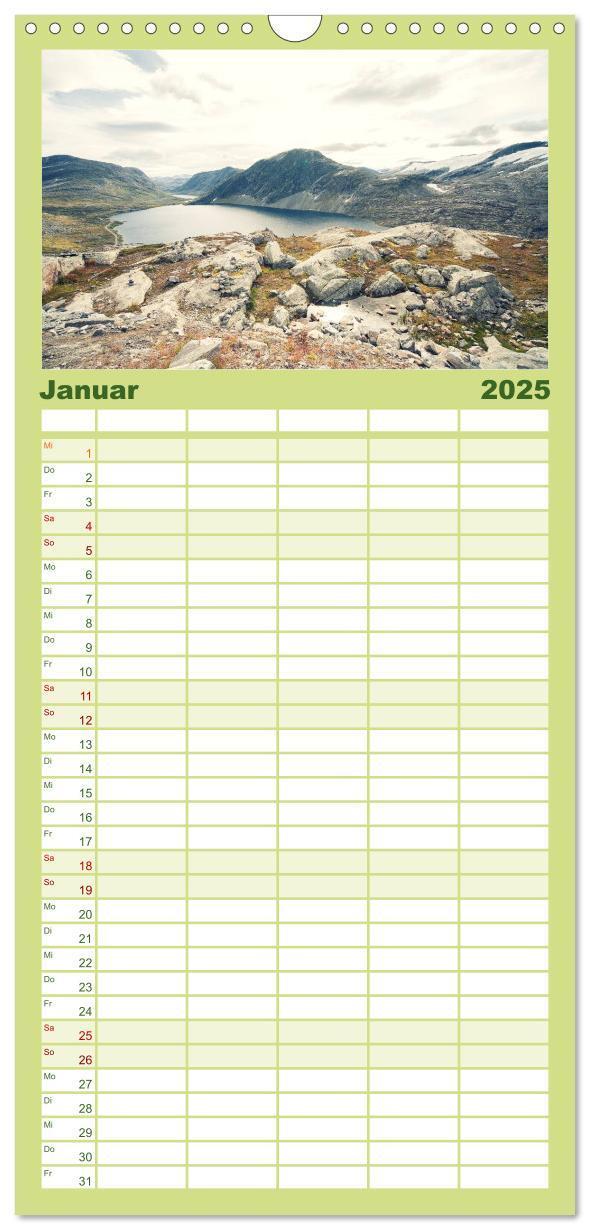 Bild: 9783457115435 | Familienplaner 2025 - Norwegen mit 5 Spalten (Wandkalender, 21 x 45...