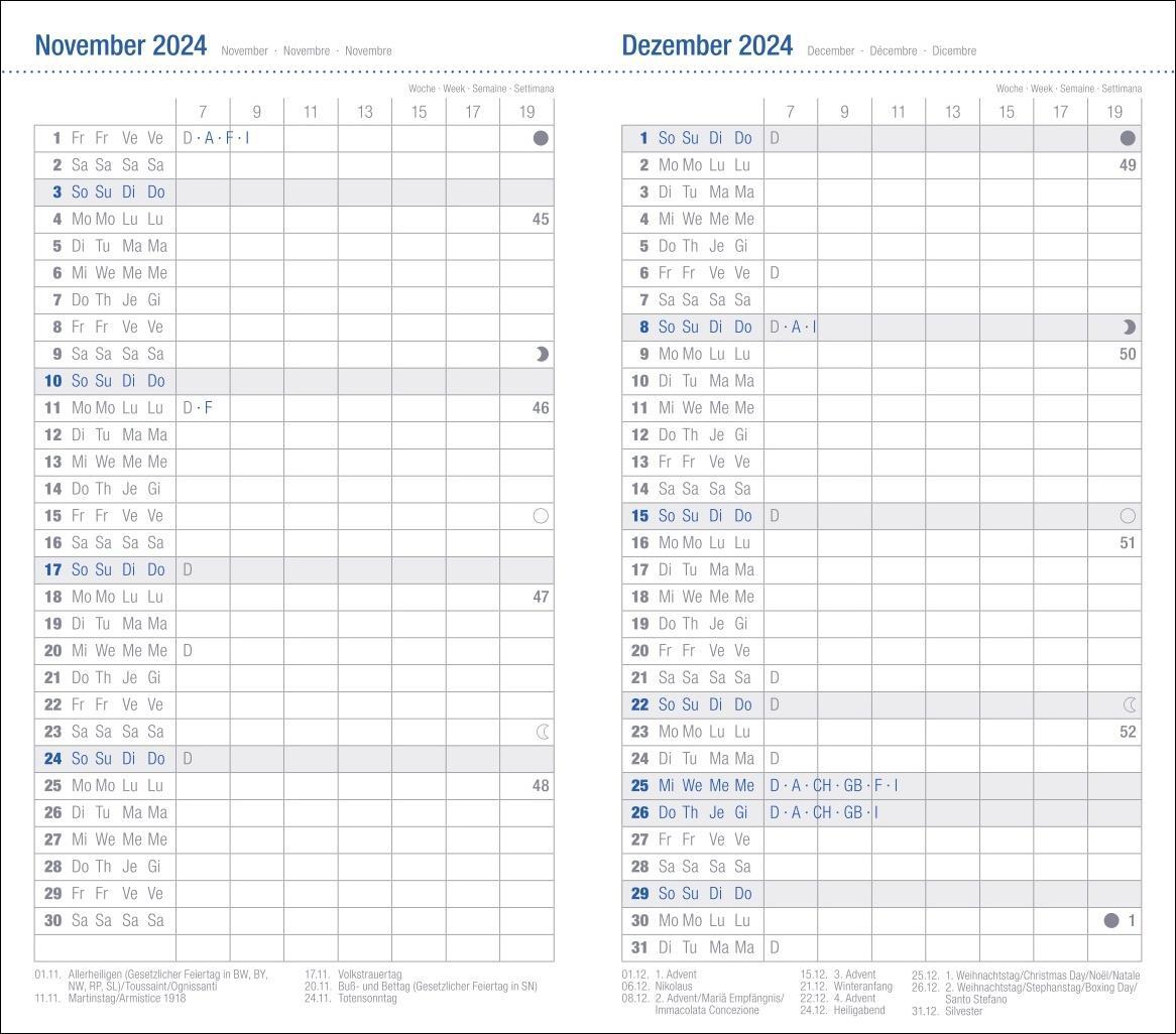 Bild: 9783756408030 | Leporello, schwarz Kalender 2025 | Heye | Kalender | Bürokalender Heye