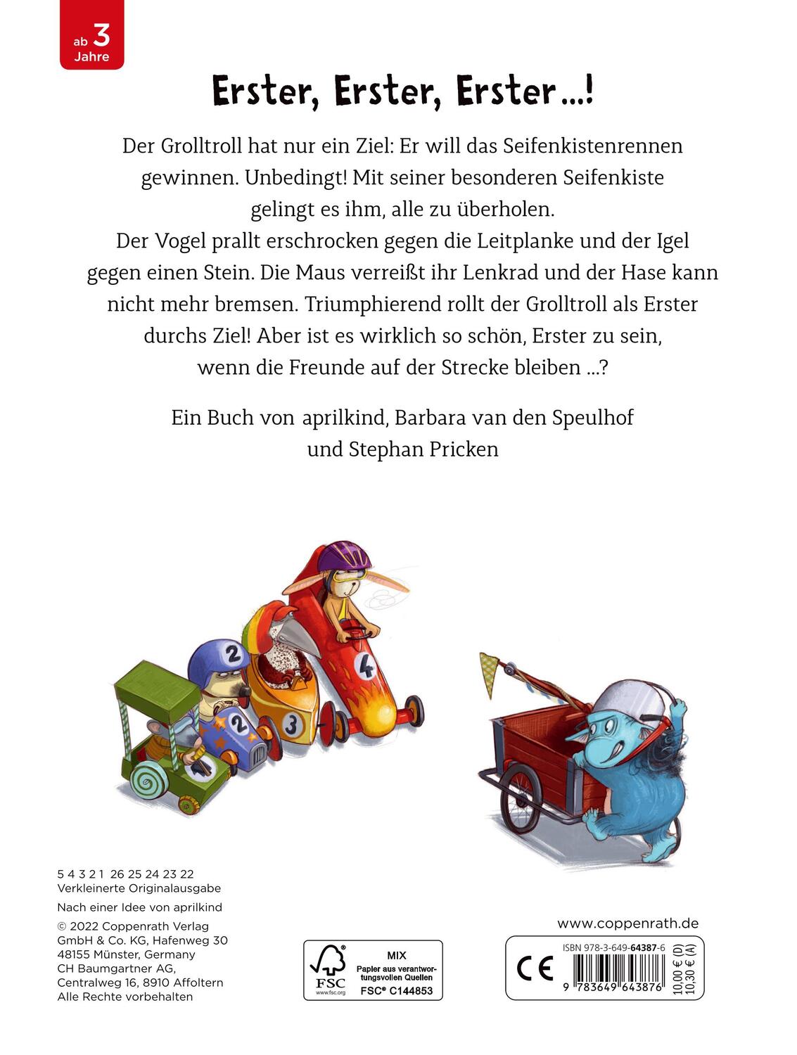 Rückseite: 9783649643876 | Der Grolltroll ... will Erster sein! (Pappbilderbuch) | by aprilkind