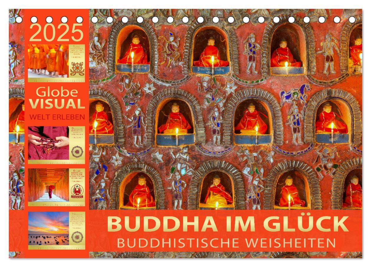 Cover: 9783435085194 | BUDDHA IM GLÜCK - Buddhistische Weisheiten (Tischkalender 2025 DIN...