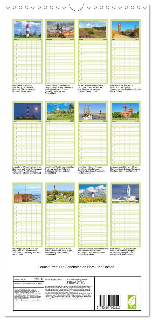 Bild: 9783457091517 | Familienplaner 2025 - Leuchttürme: Die Schönsten an Nord- und...