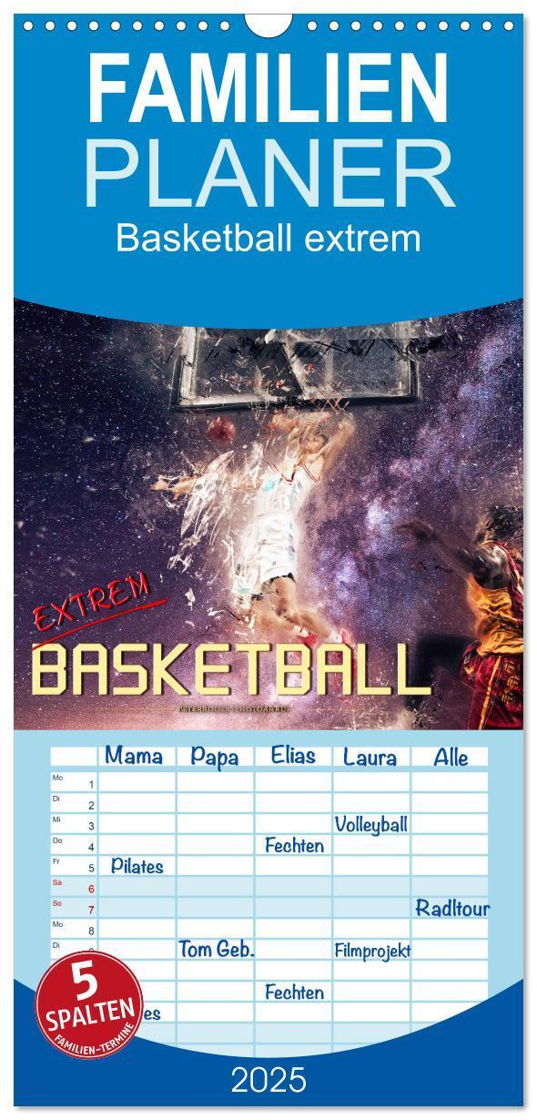 Cover: 9783457126165 | Familienplaner 2025 - Basketball extrem mit 5 Spalten...