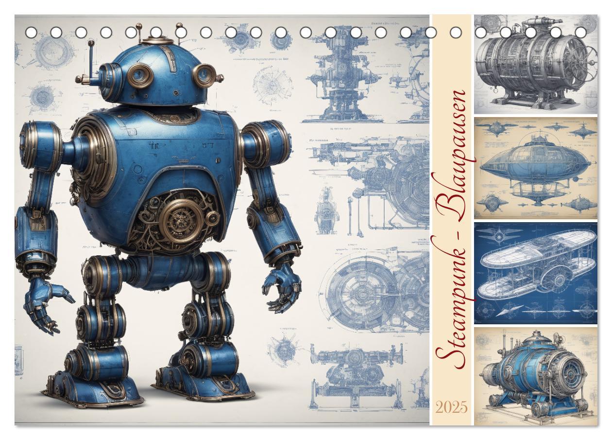 Cover: 9783383806056 | Steampunk - Blaupausen (Tischkalender 2025 DIN A5 quer), CALVENDO...