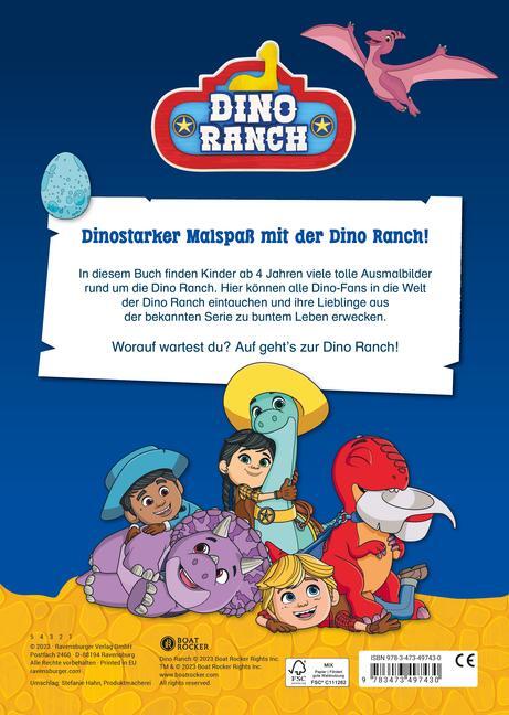 Bild: 9783473497430 | Ravensburger Dino Ranch Malbuch 24 Ausmalbilder für Kinder ab 4 | 2023