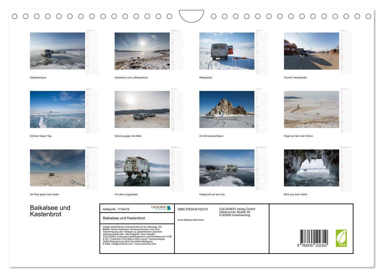 Bild: 9783435102310 | Baikalsee und Kastenbrot (Wandkalender 2025 DIN A4 quer), CALVENDO...