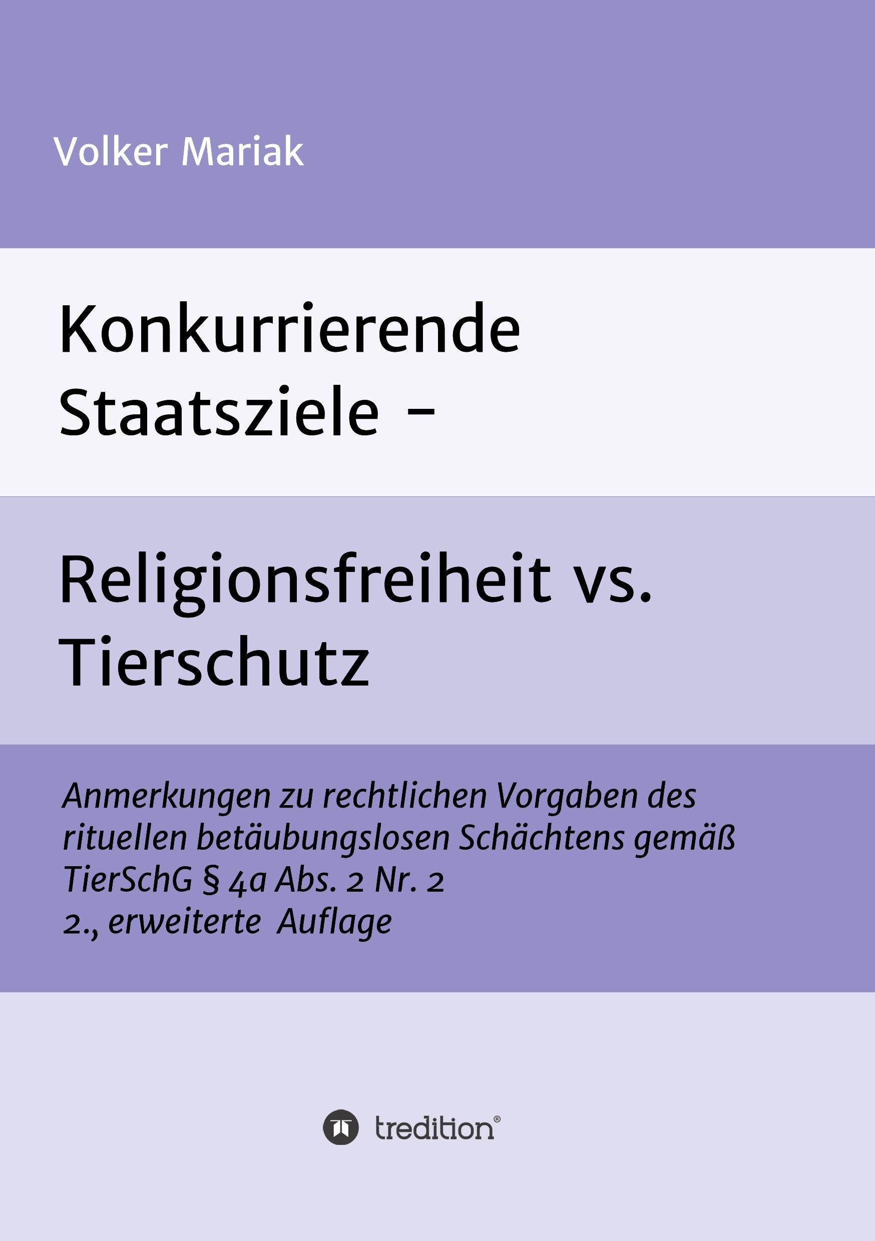 Cover: 9783746976396 | Konkurrierende Staatsziele - Religionsfreiheit vs. Tierschutz | Mariak