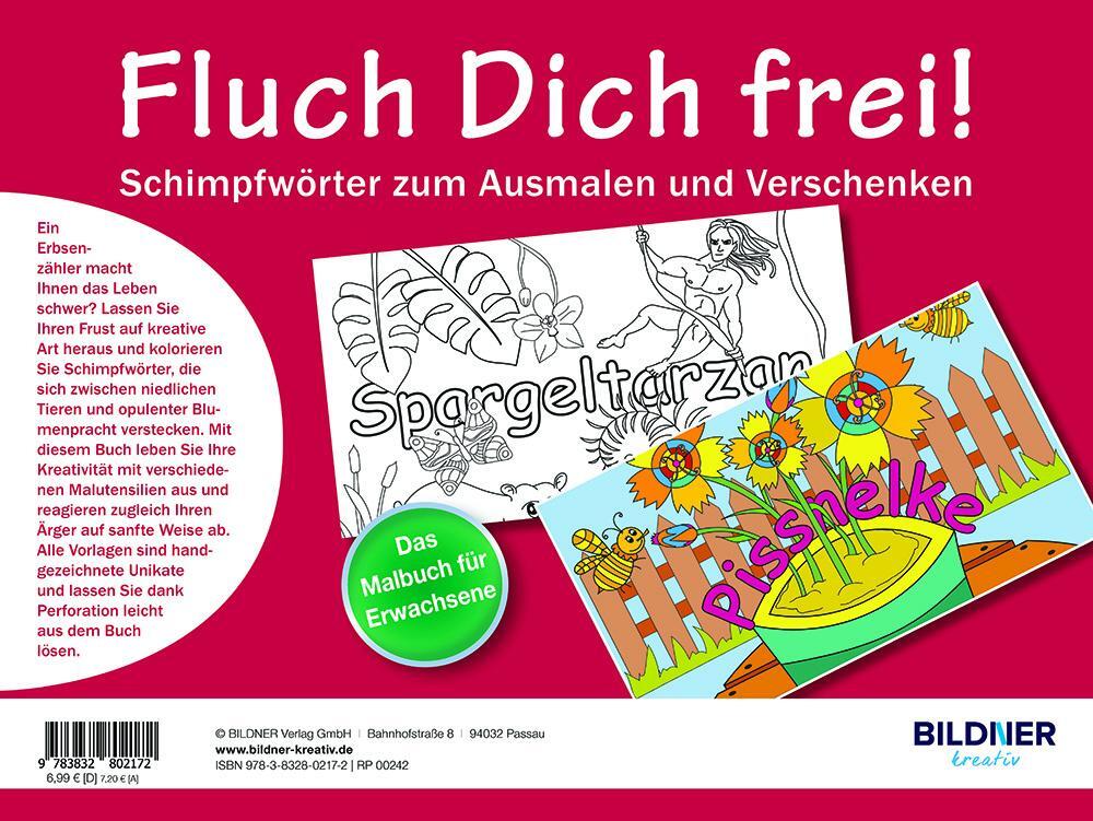 Rückseite: 9783832802172 | Das Malbuch für Erwachsene: Fluch Dich frei - Vollidiot! | Taschenbuch