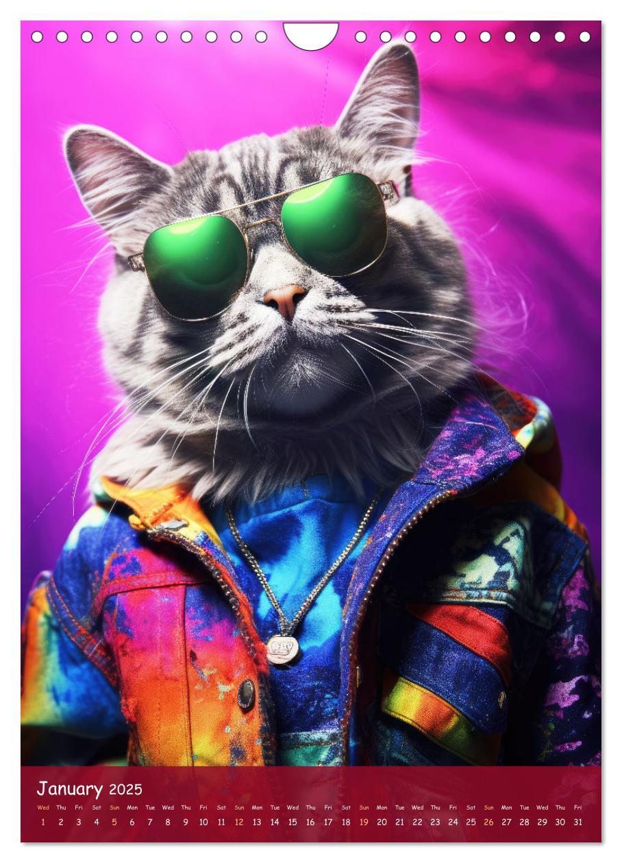 Bild: 9781325980161 | Crazy gangster cats (Wall Calendar 2025 DIN A4 portrait), CALVENDO...