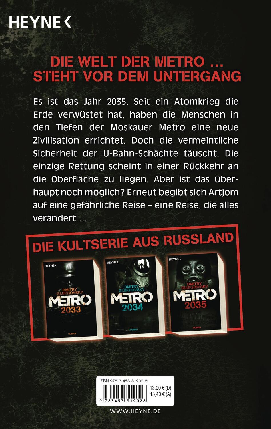 Bild: 9783453319028 | Metro 2035 | Dmitry Glukhovsky | Taschenbuch | METRO-Romane | 800 S.