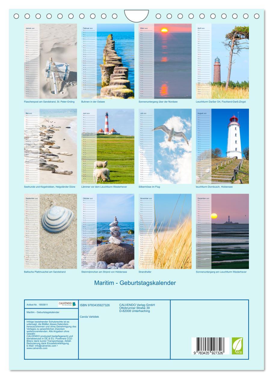 Bild: 9783435927326 | Maritim - Geburtstagskalender (Wandkalender 2025 DIN A4 hoch),...