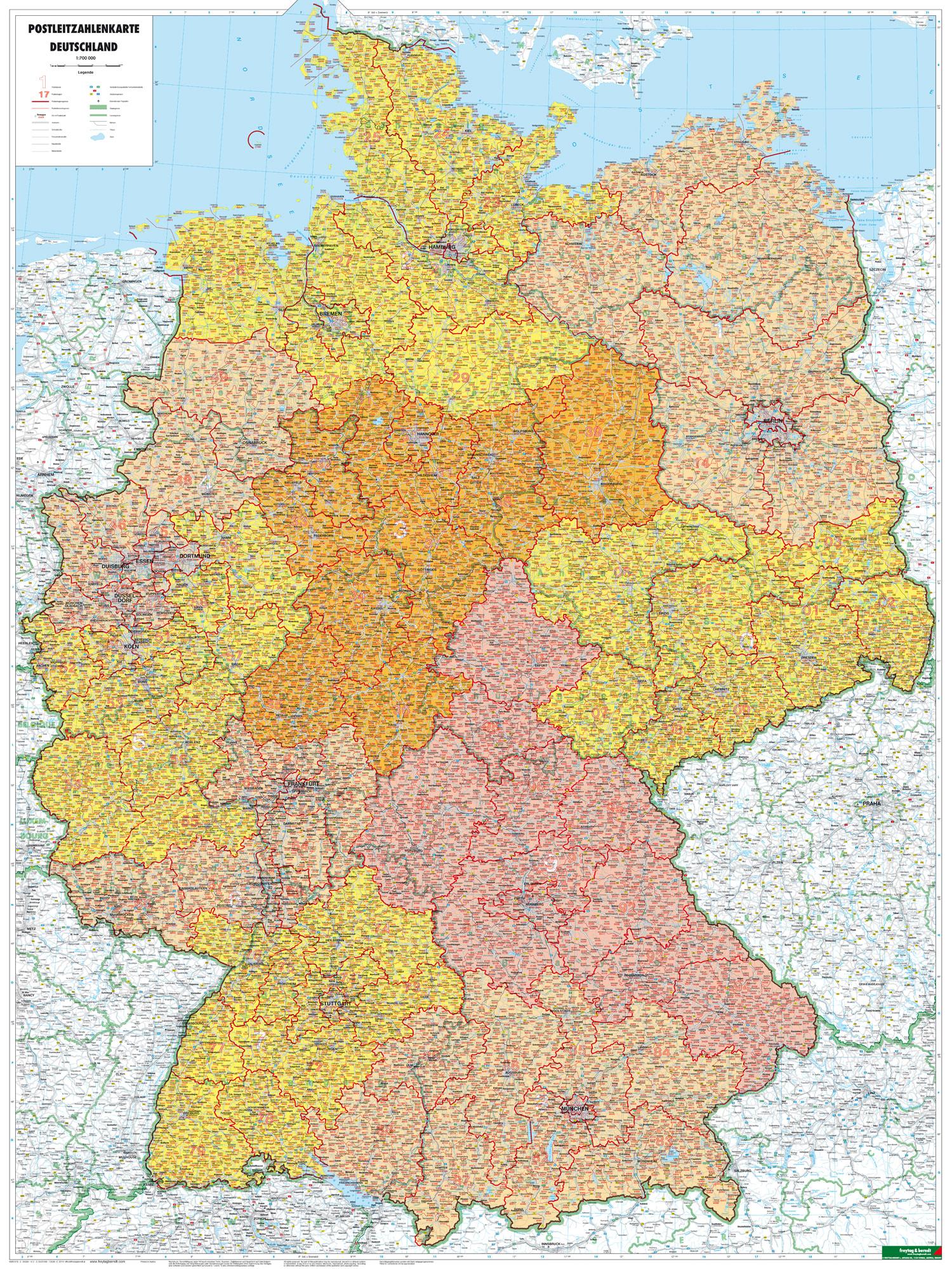 Bild: 9783707908954 | Deutschland 1 : 700 000. Postleitzahlenkarte | KG | (Land-)Karte