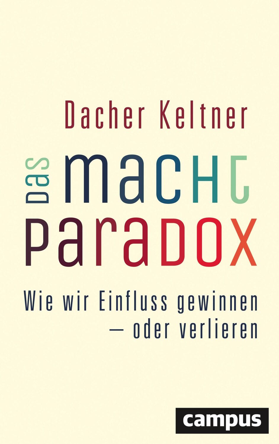 Cover: 9783593399072 | Das Macht-Paradox | Wie wir Einfluss gewinnen - oder verlieren | Buch