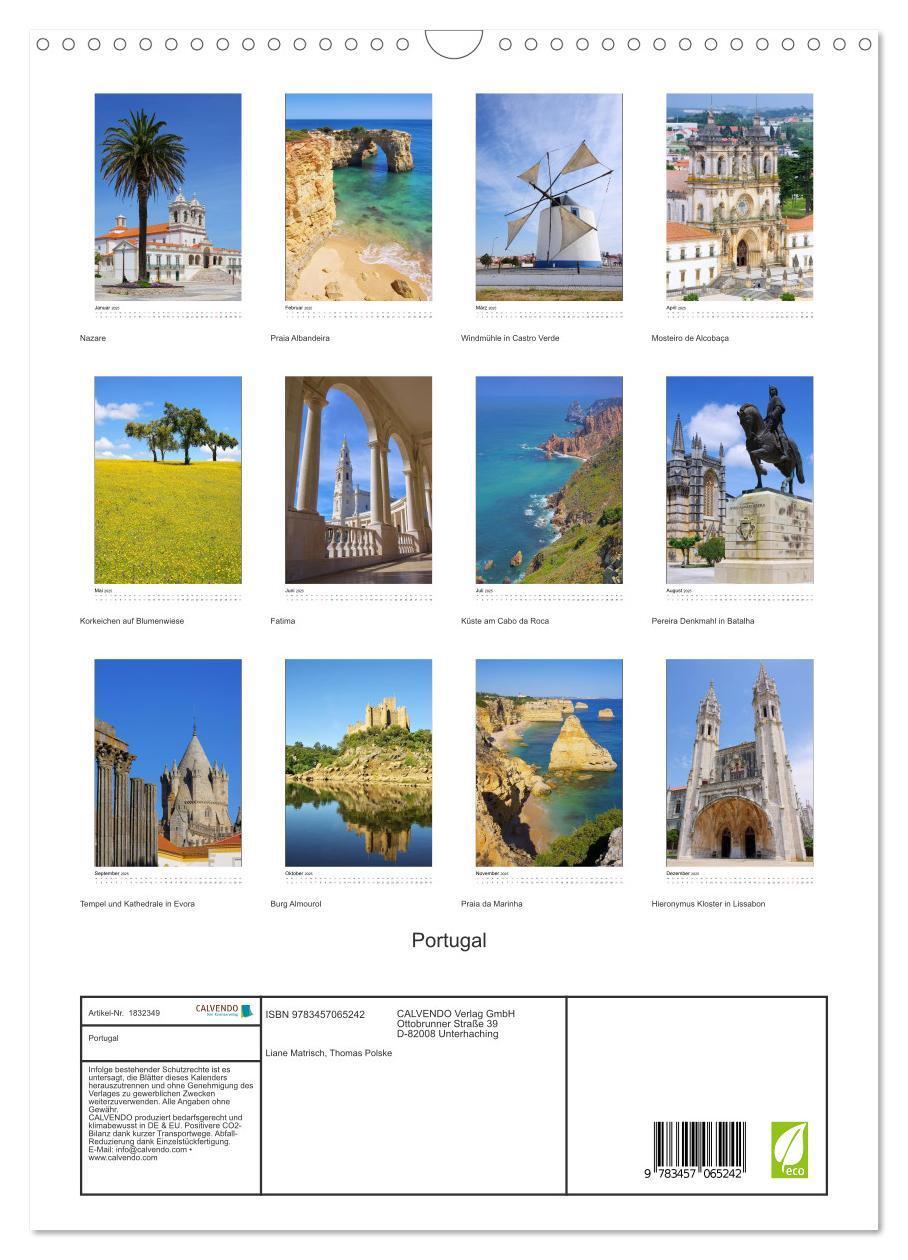 Bild: 9783457065242 | Portugal (Wandkalender 2025 DIN A3 hoch), CALVENDO Monatskalender