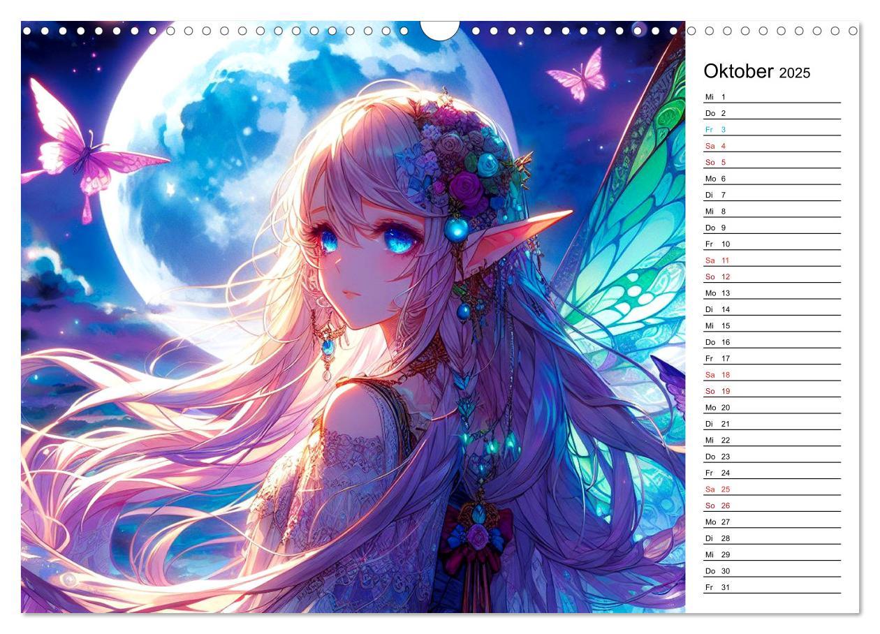 Bild: 9783435515912 | Bezaubernde Manga Elfen (Wandkalender 2025 DIN A3 quer), CALVENDO...