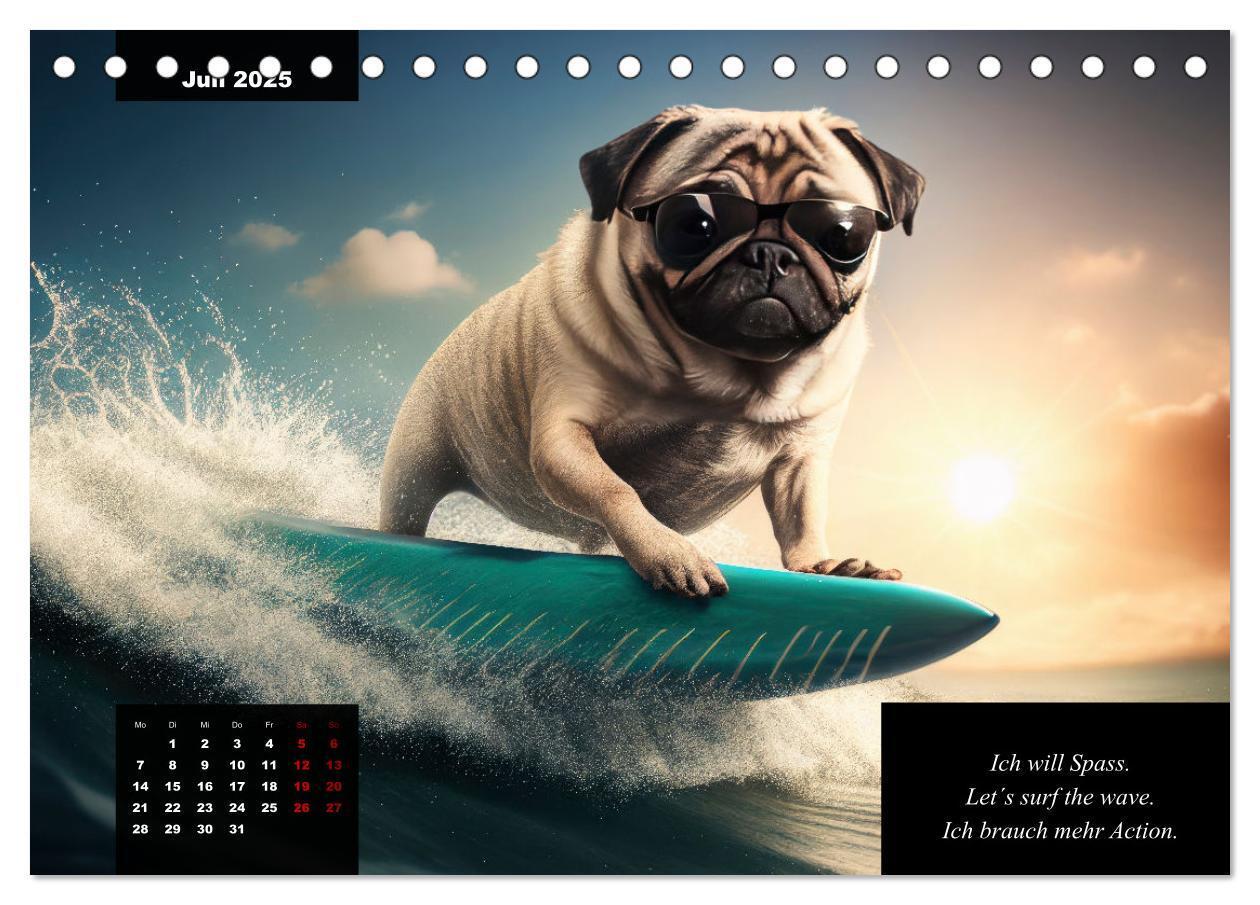 Bild: 9783383918056 | Der humoristische Mops-Kalender (Tischkalender 2025 DIN A5 quer),...