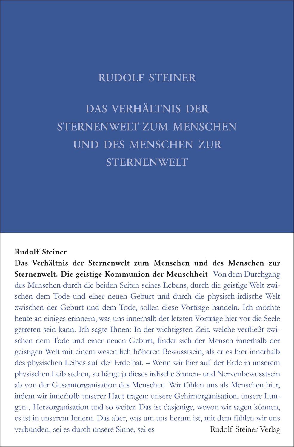 Cover: 9783727421914 | Das Verhältnis der Sternenwelt zum Menschen und des Menschen zur...